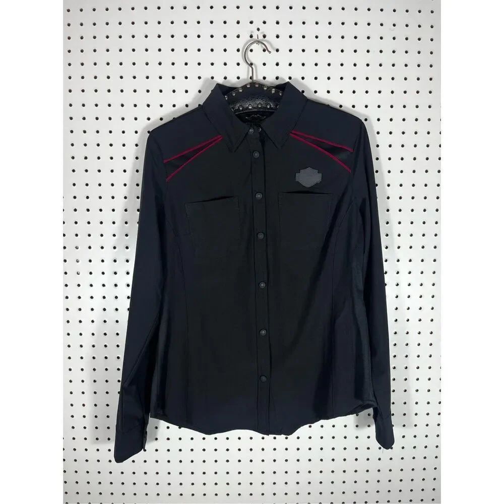 Harley Davidson snap button down performance shirt size M